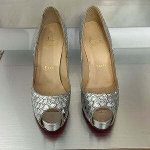 Christian Louboutin Silver sequence high heels